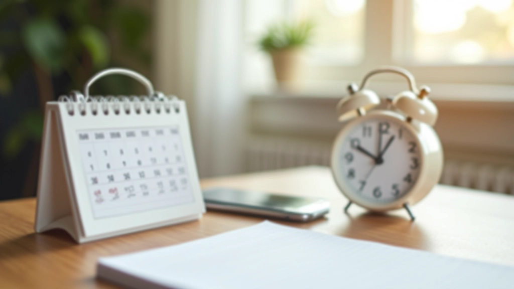 Calendrier et horloge sur surface texturée, symboles temporels pour planification